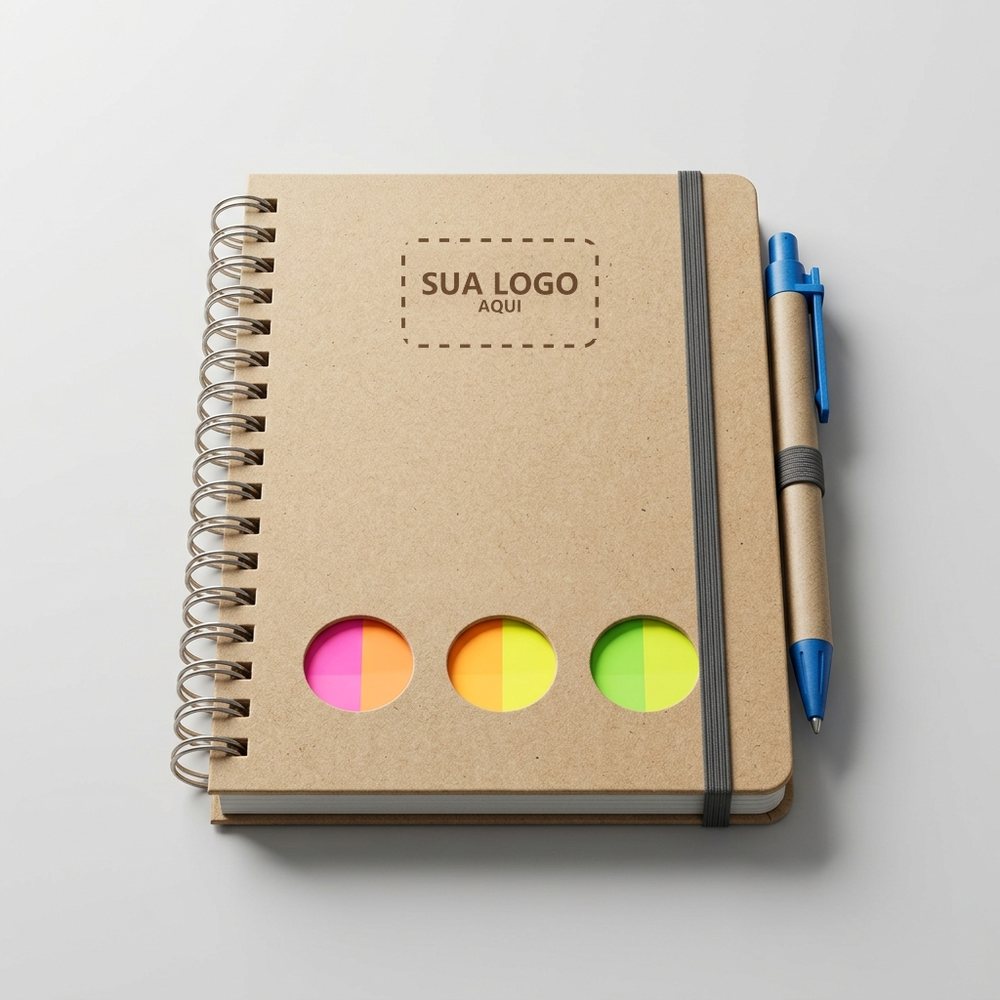 Caderno ecológico com espaço para a sua logo