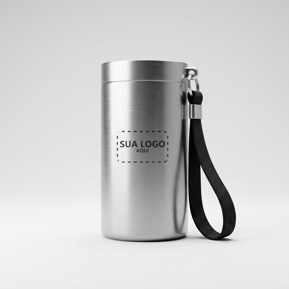 Caneca de alumínio com espaço para a sua logo